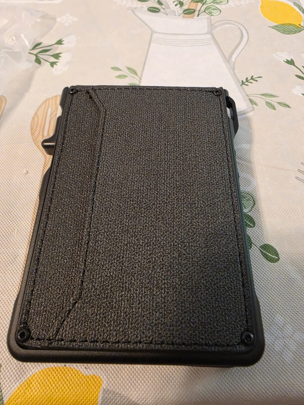 Sleek Minimalist Magnetic Black Denim Card Holder Wallet